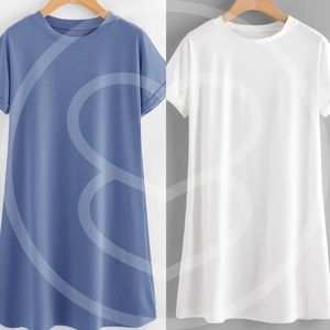 Dresses - ROBBIE Comfy t-shirt Dress - WHITE Dresses - ROBBIE Comfy t-shirt Dress - WHITE